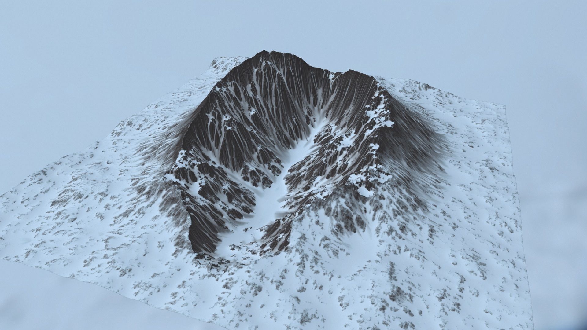 Snow Mountain Low-poly 3D model_3