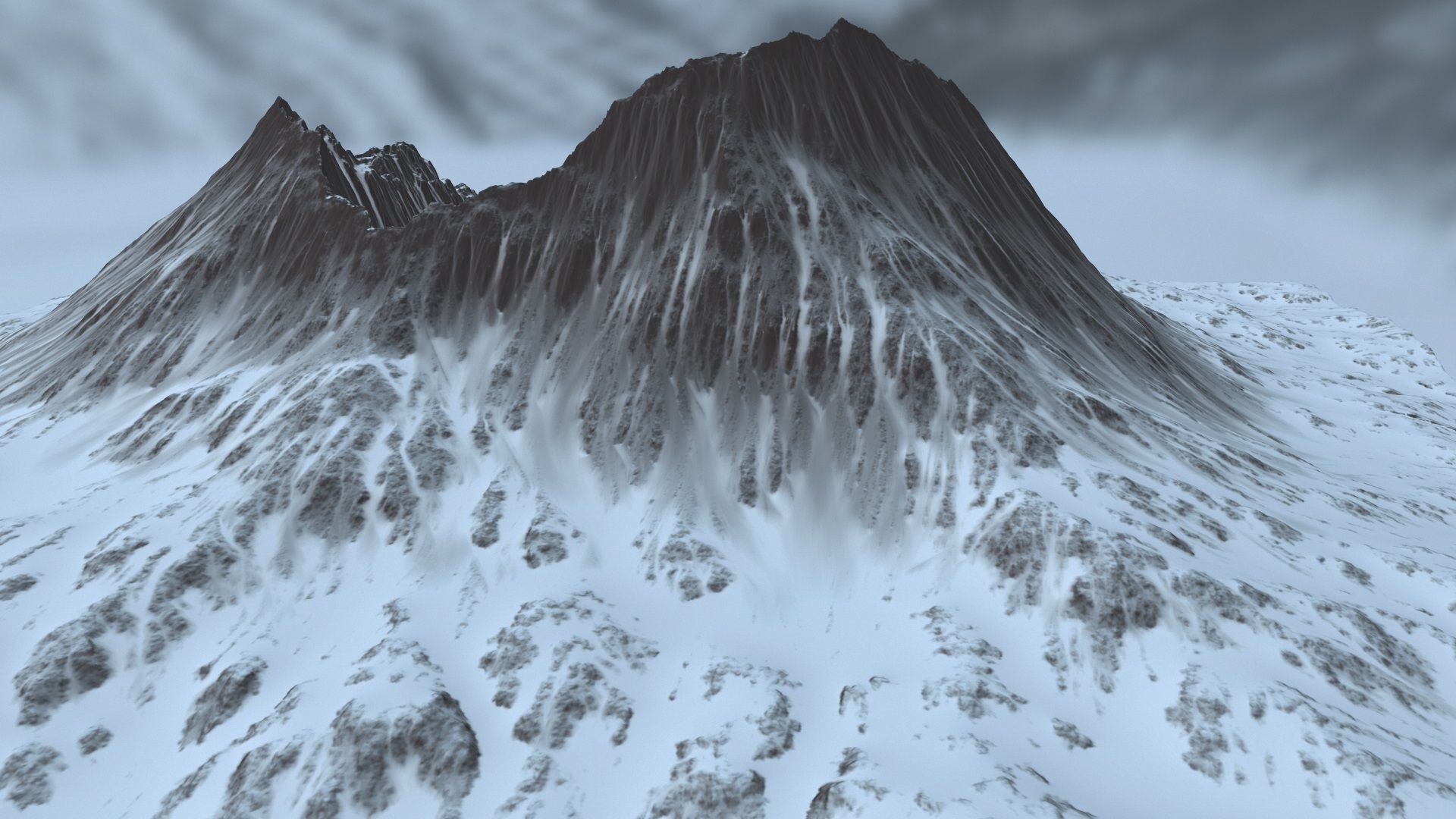 Snow Mountain Low-poly 3D model_13