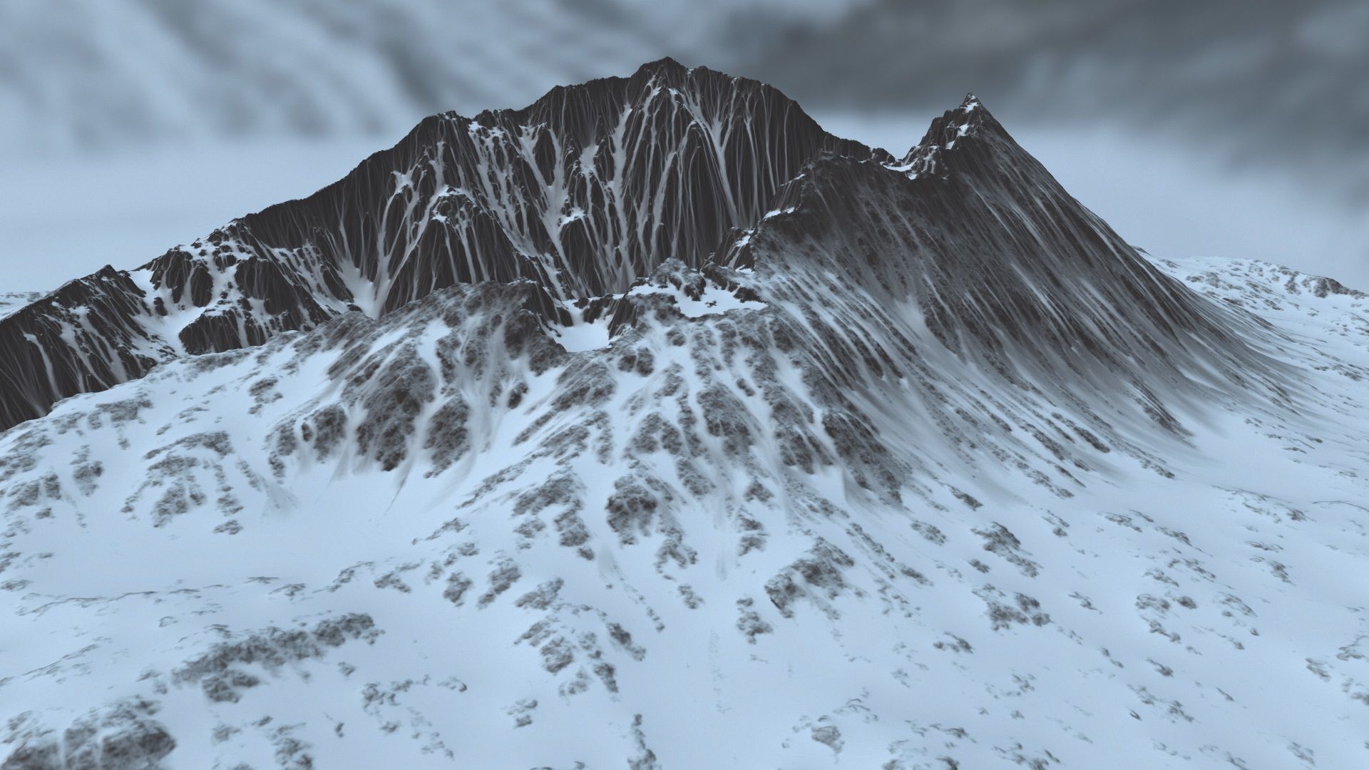Snow Mountain Low-poly 3D model_17