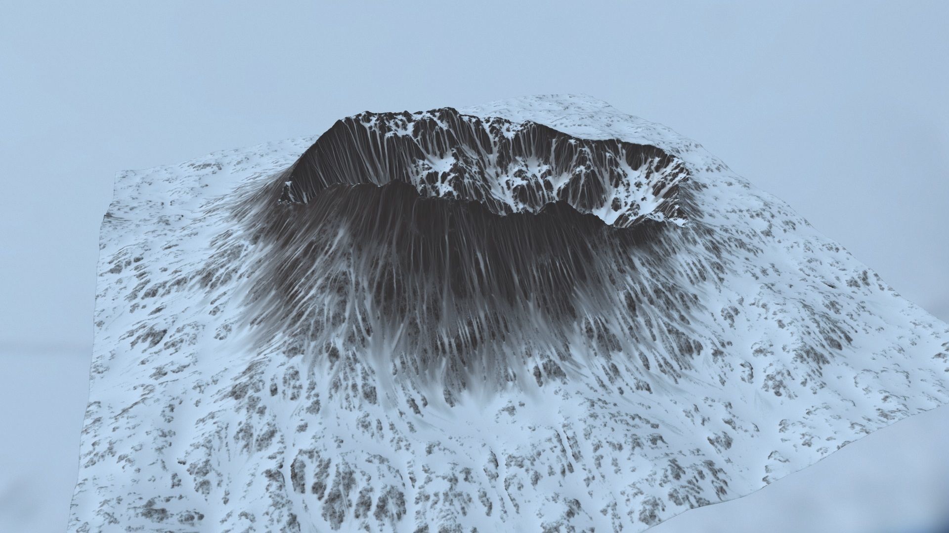 Snow Mountain Low-poly 3D model_8