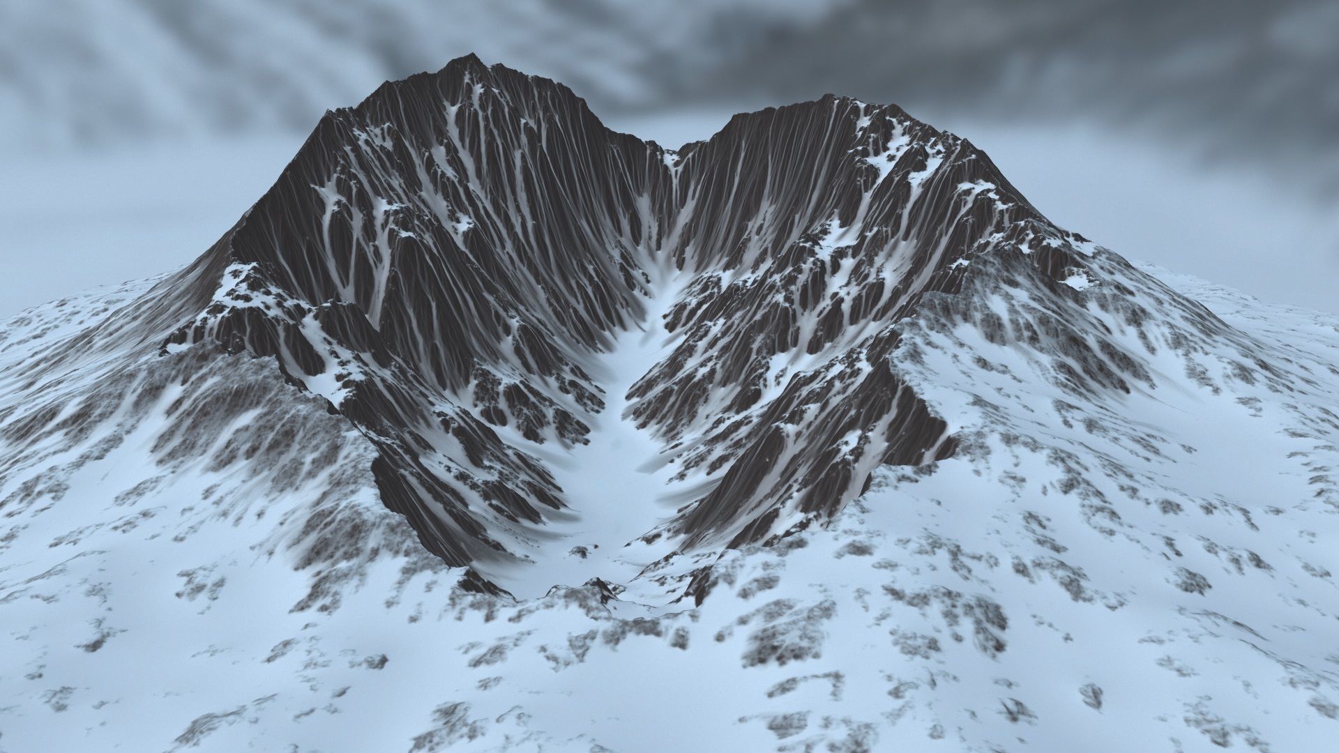 Snow Mountain Low-poly 3D model_15