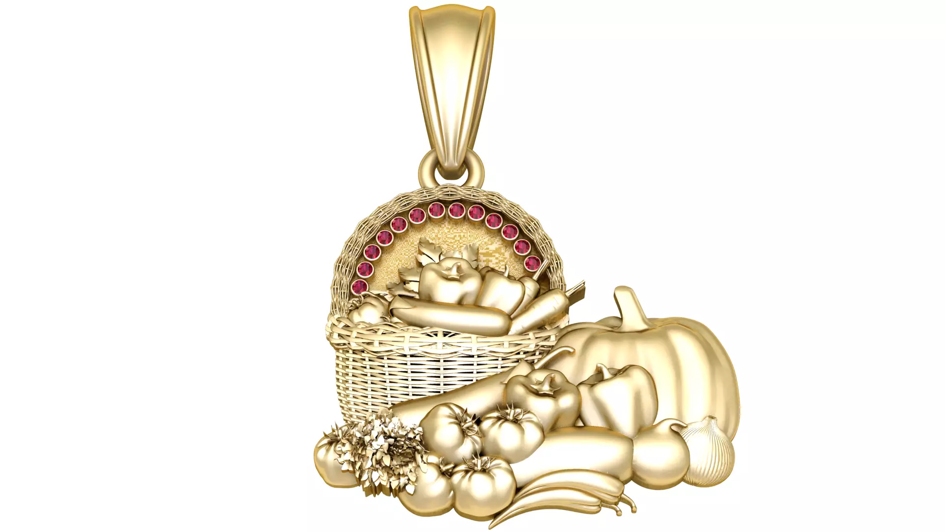 Harvest Basket Pendant 3D Printable Model 3D print model