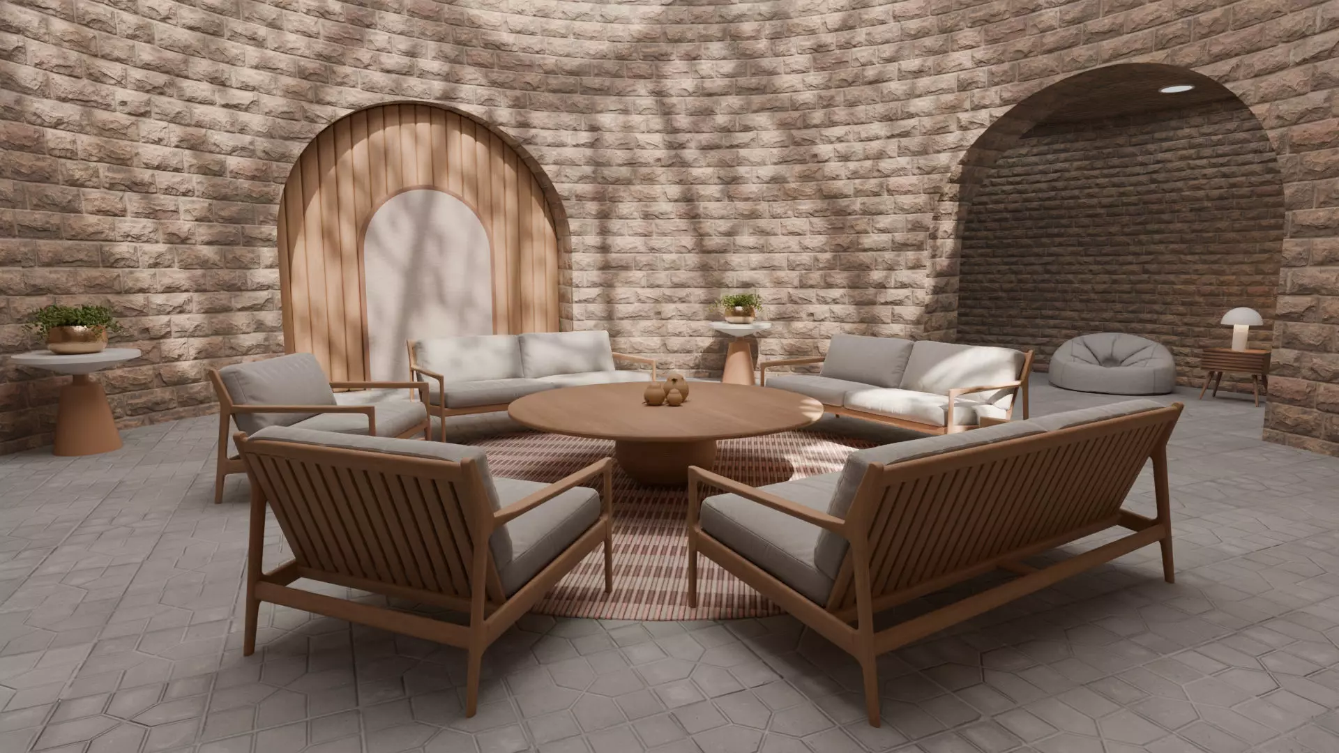 Living Room 03 - Baked Low-poly 3D model
