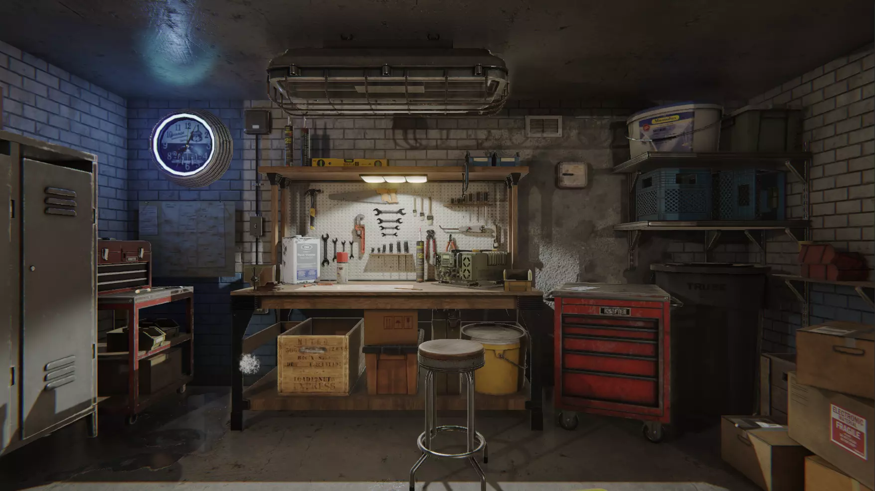 Garage Workshop Low-poly 3D model