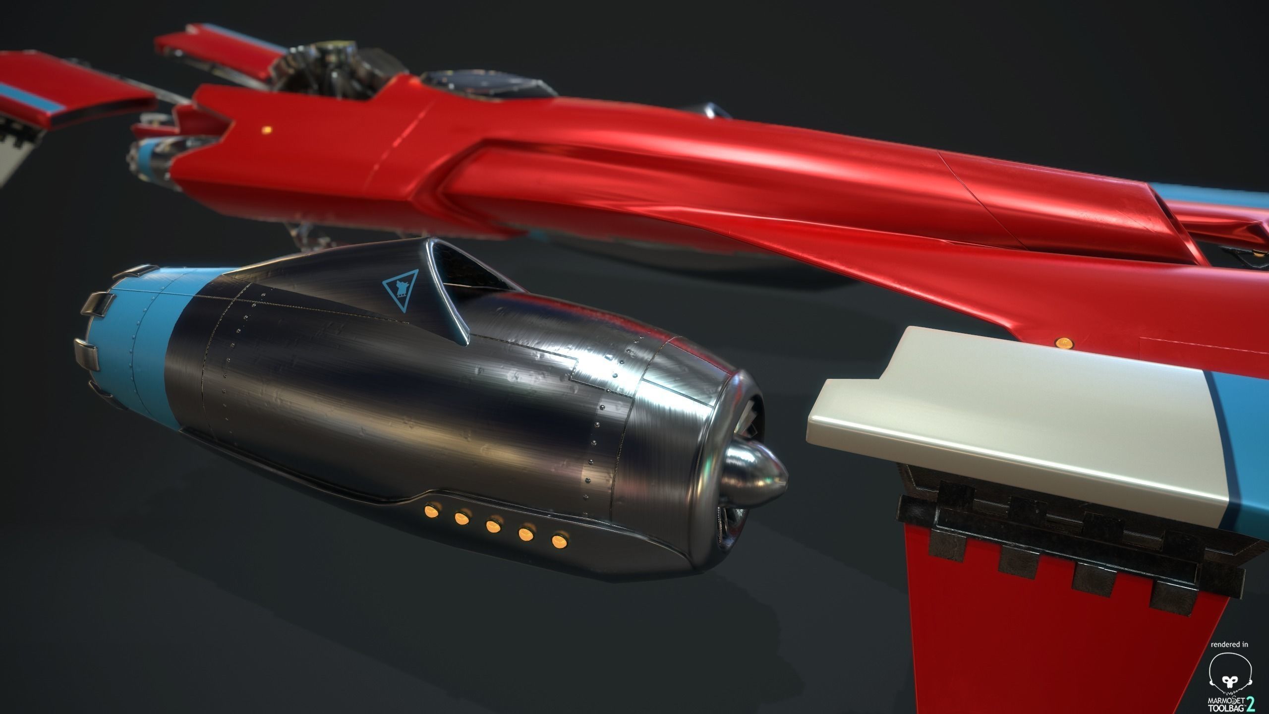 MsRacer Low Poly PBR plane Low-poly 3D model_8