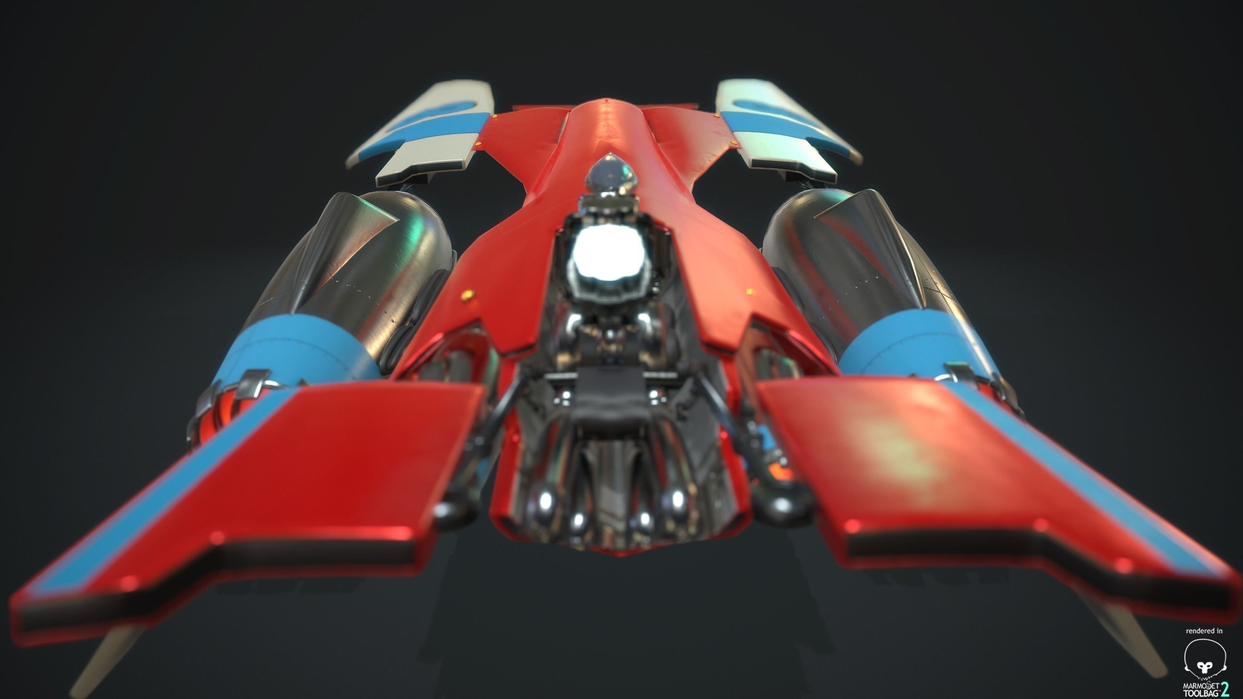 MsRacer Low Poly PBR plane Low-poly 3D model_14