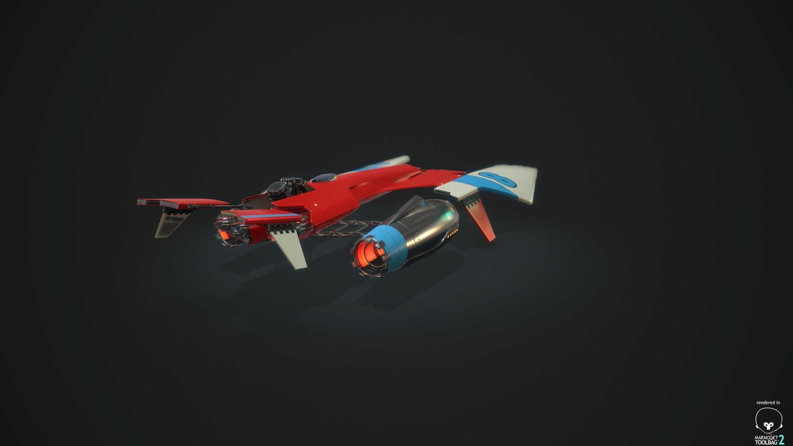 MsRacer Low Poly PBR plane Low-poly 3D model_5