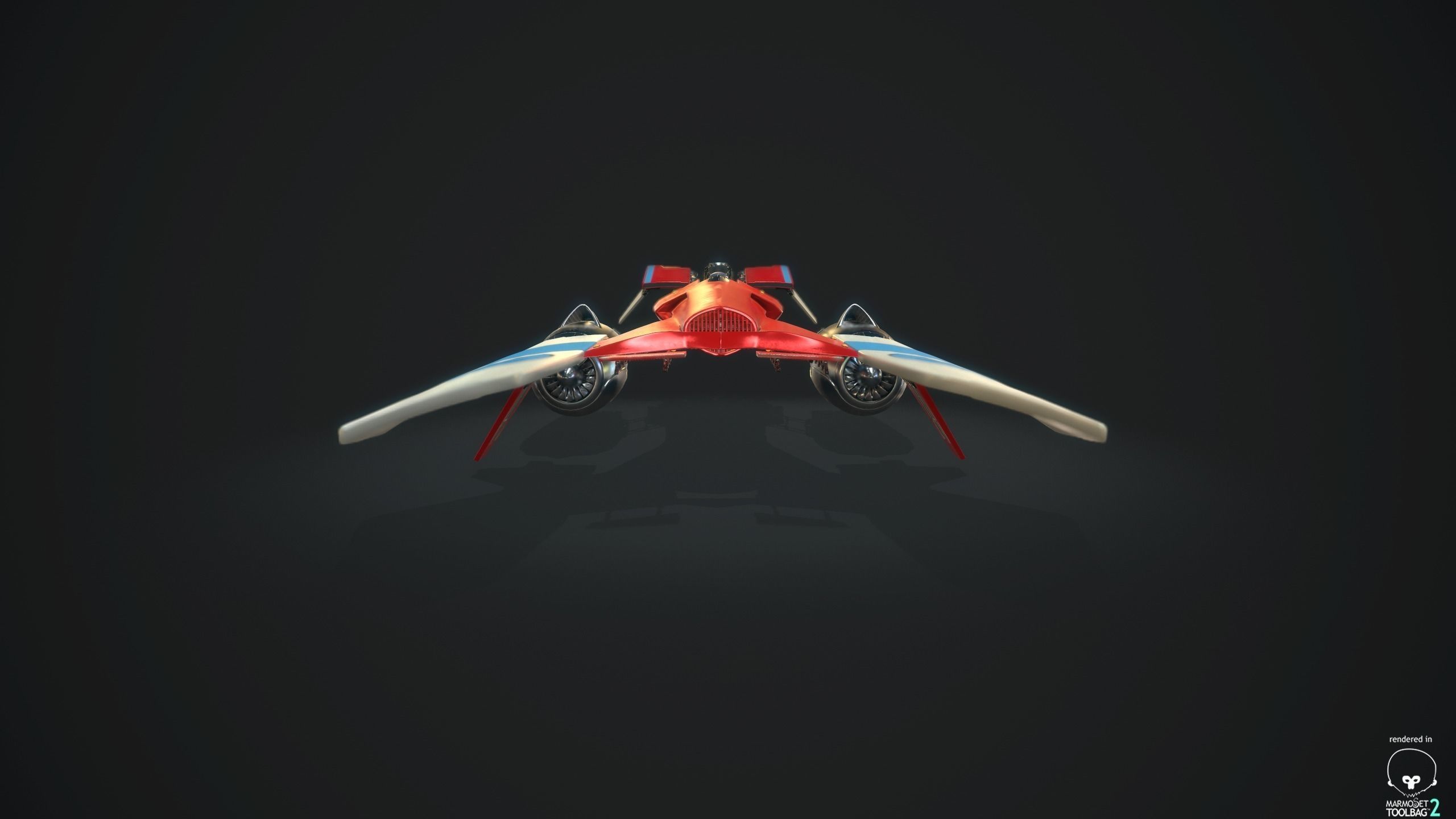 MsRacer Low Poly PBR plane Low-poly 3D model_4