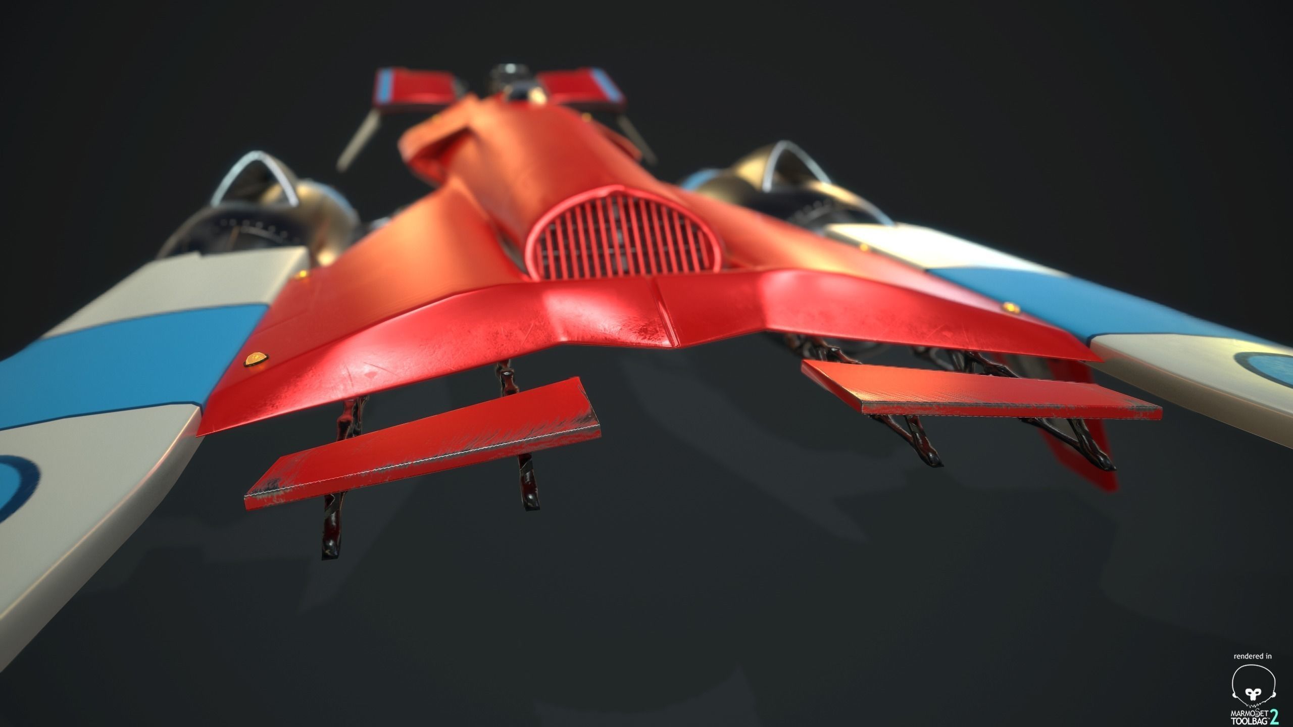 MsRacer Low Poly PBR plane Low-poly 3D model_7