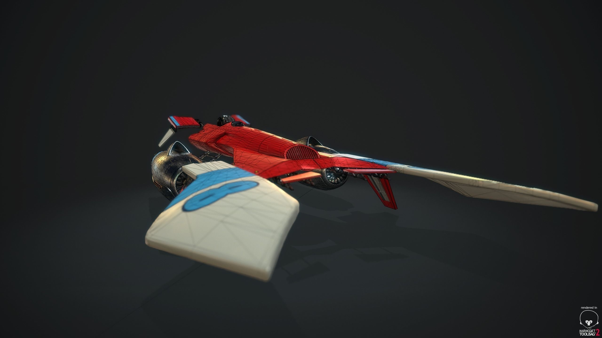 MsRacer Low Poly PBR plane Low-poly 3D model_18
