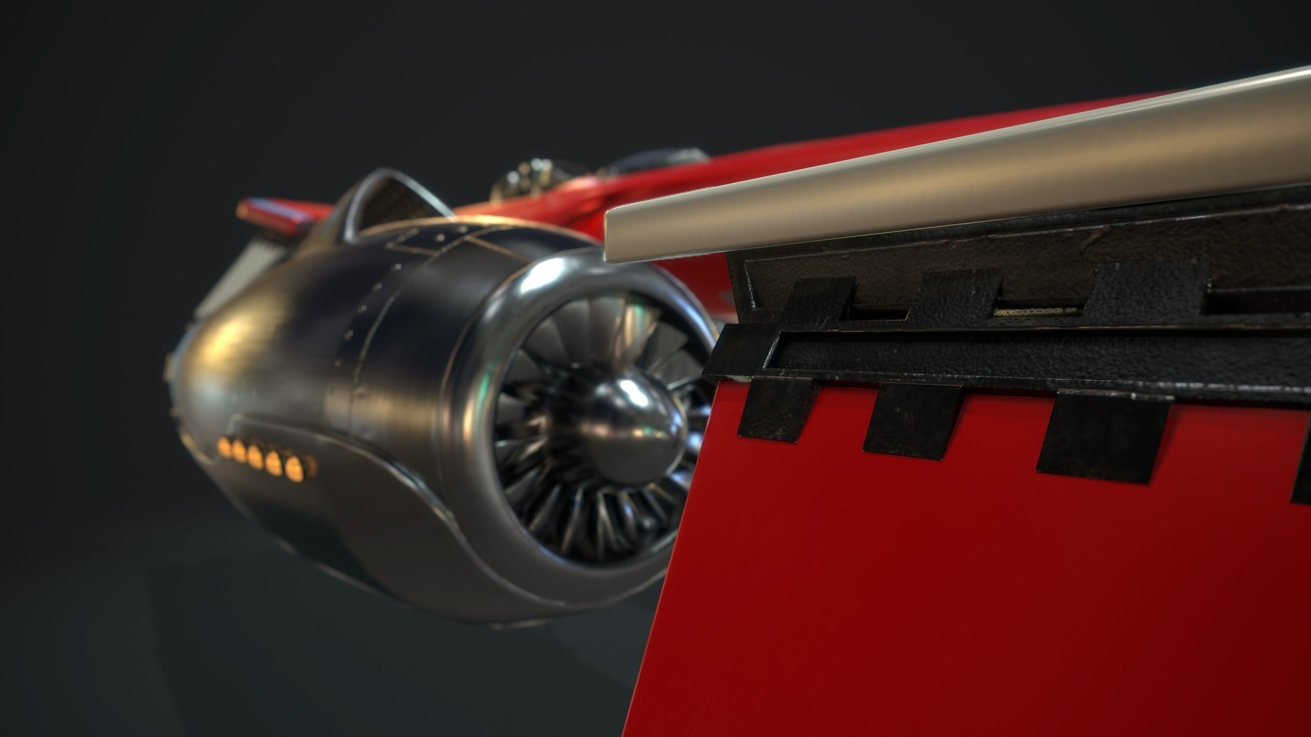 MsRacer Low Poly PBR plane Low-poly 3D model_23