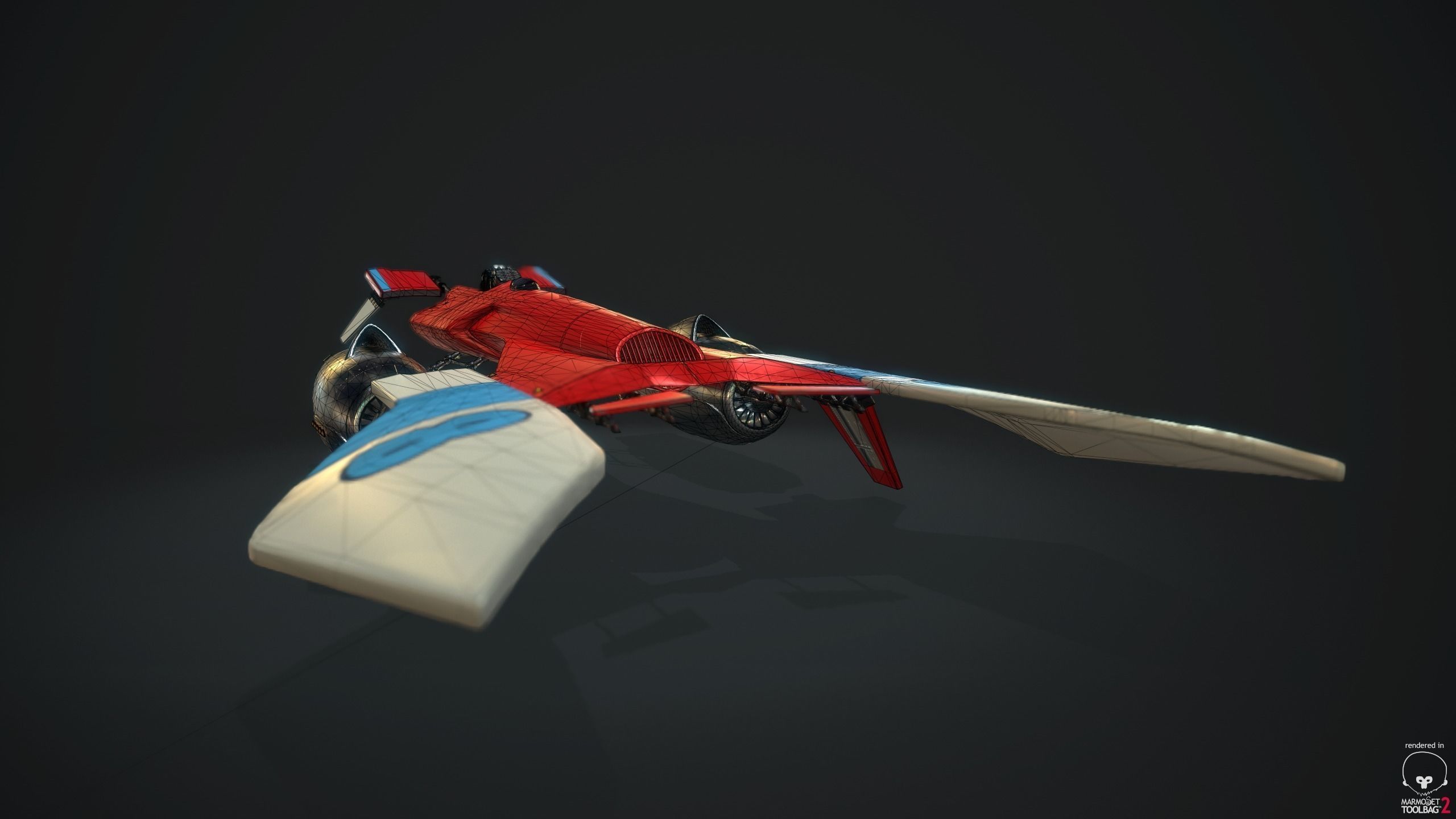 MsRacer Low Poly PBR plane Low-poly 3D model_22