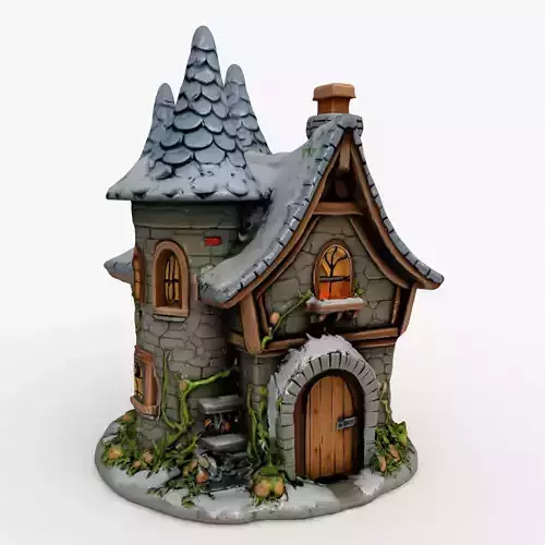 Fantasy Cottage Low-poly 3D model