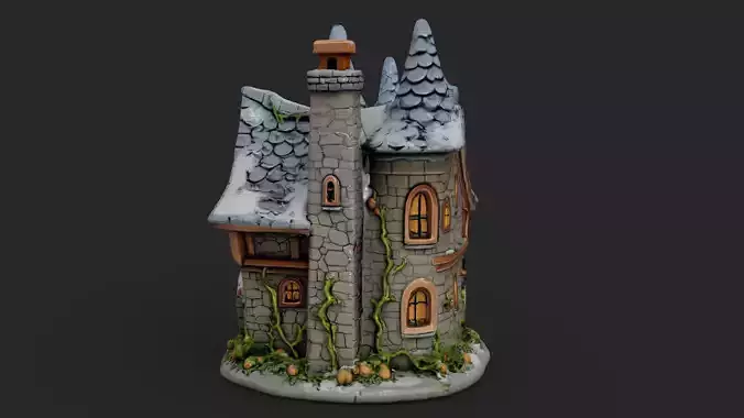Fantasy Cottage Low-poly 3D model 4