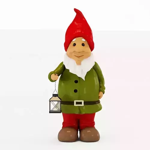 Gnome holding lantern