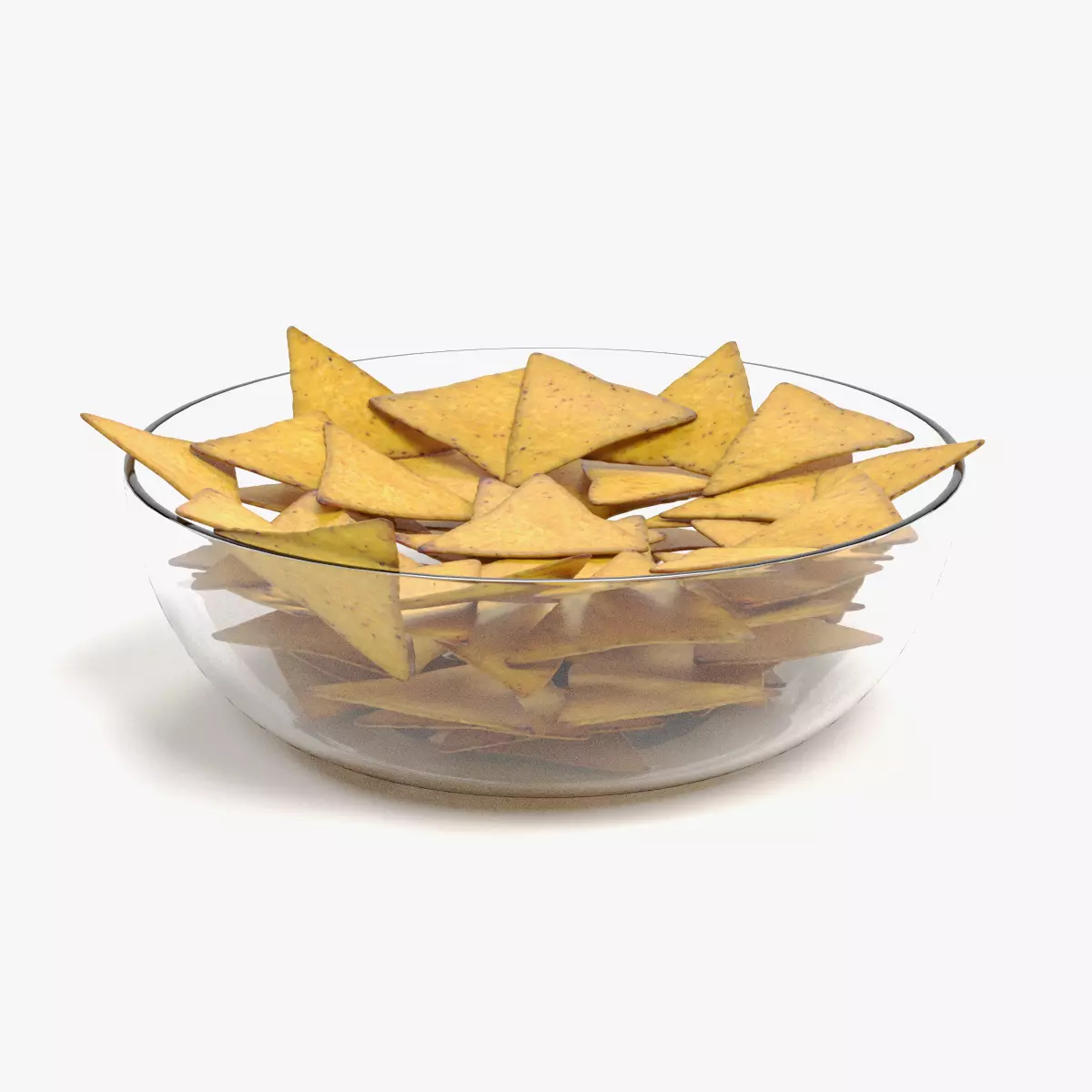Tortilla Chips - Snack Arrangement in Glass Bowl 3D model
