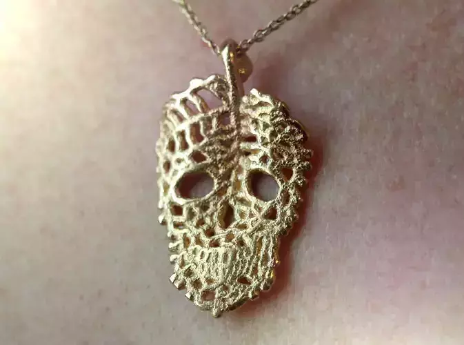 Leaf Skeleton Pendant Necklace