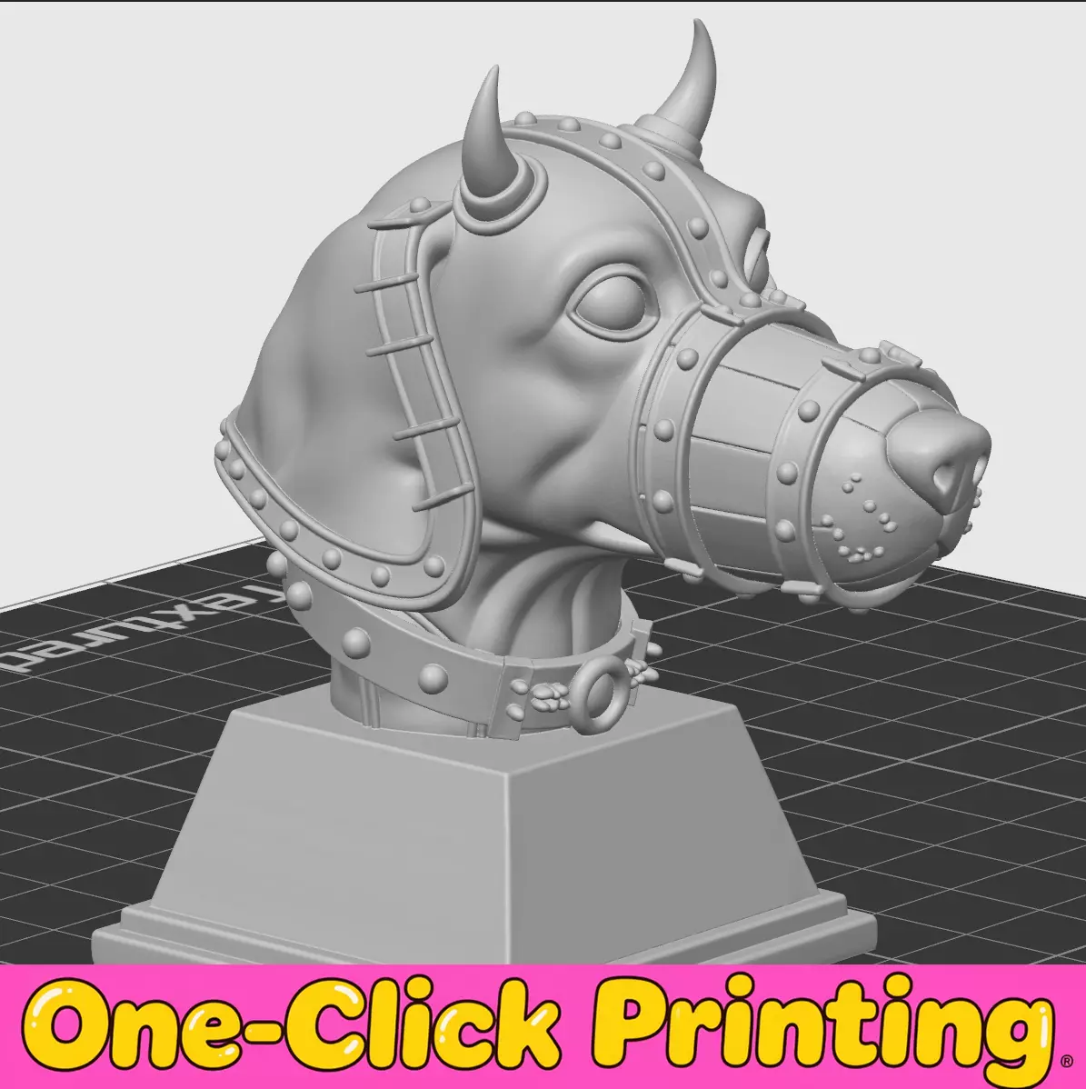 Dog head statue 3D print model