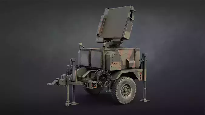 AN MPQ-64 Sentinel Radar Game Ready Low-poly 3D model