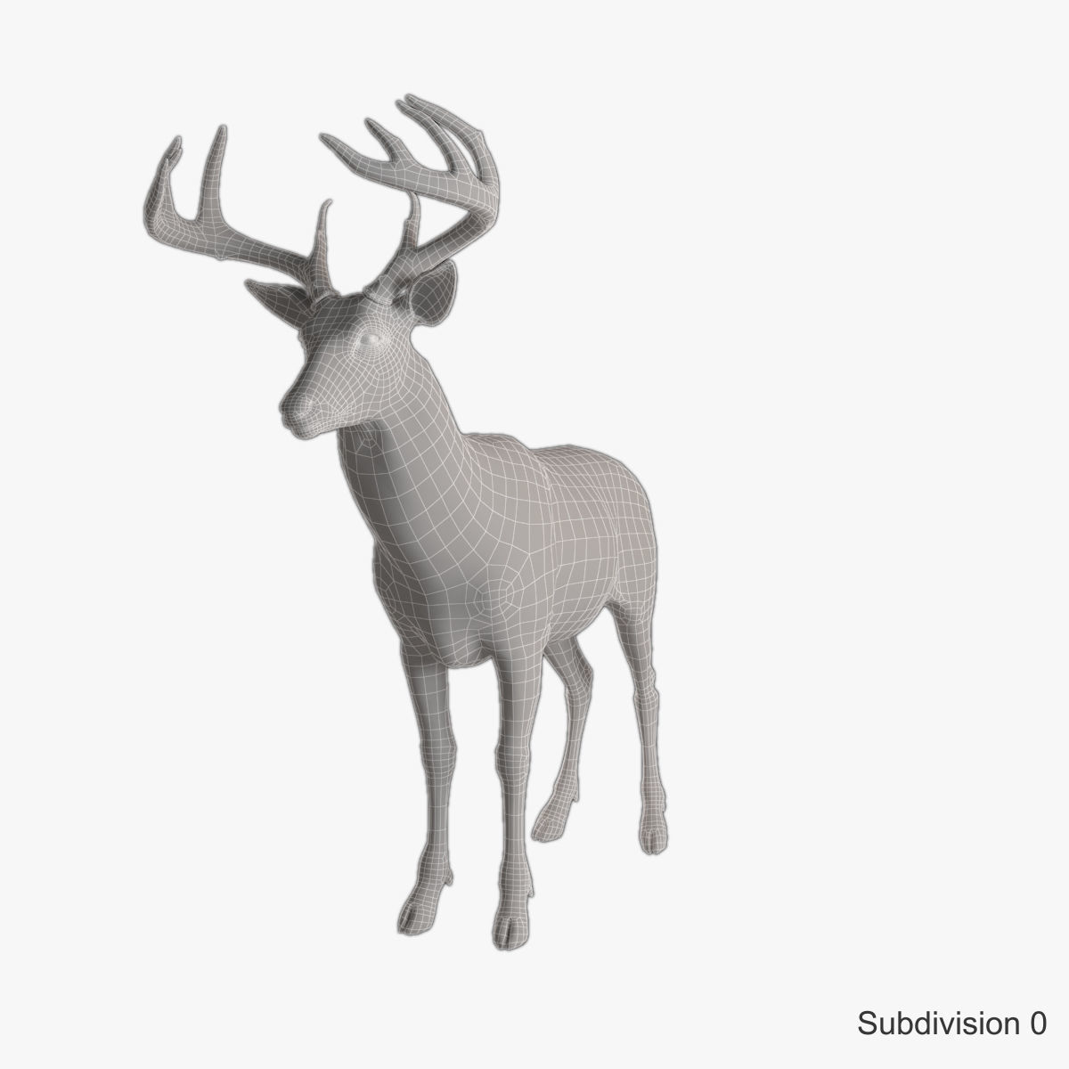Deer animal Low-poly 3D model_21