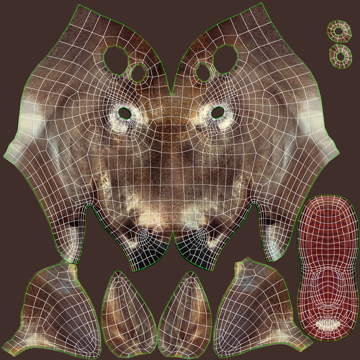 Deer animal Low-poly 3D model_30