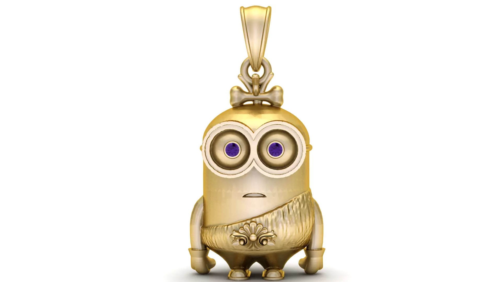 Cute Cartoon Character Gold Pendant 3D Printable Jewelry 3D print model