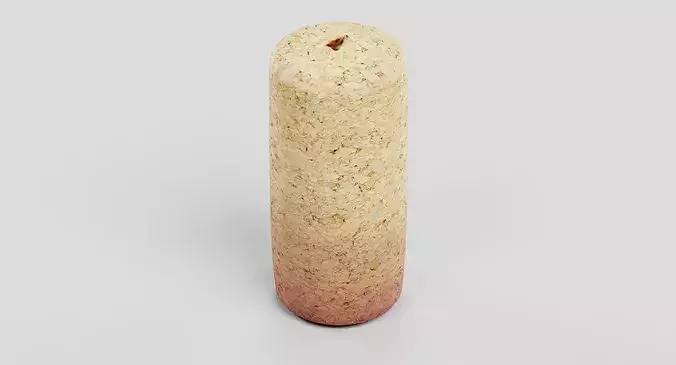 Used Wine Cork - Opened Bottle Stopper 3D model 3