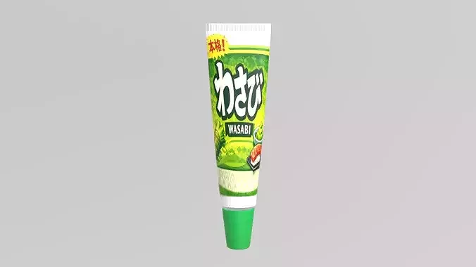 Stylized Low-Poly Wasabi Tube Low-poly 3D model 3