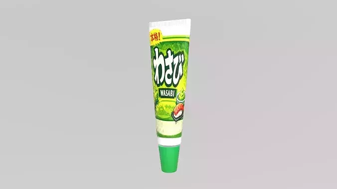 Stylized Low-Poly Wasabi Tube Low-poly 3D model 4