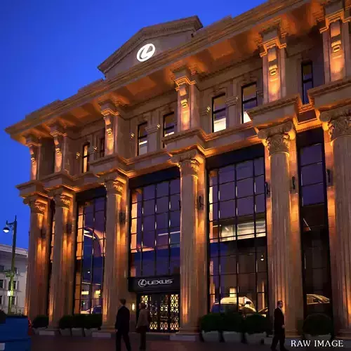 Classic hotel Exterior Scene 3D model