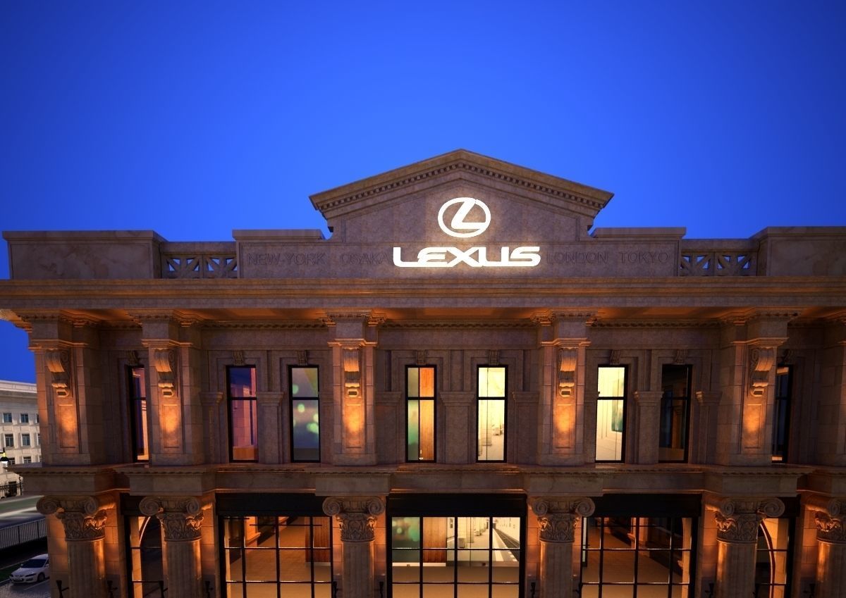 Classic hotel Exterior Scene 3D model_15