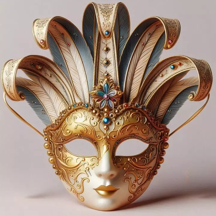 3096 Venetian Carnival Mask Color 3D Model magic 3D print model