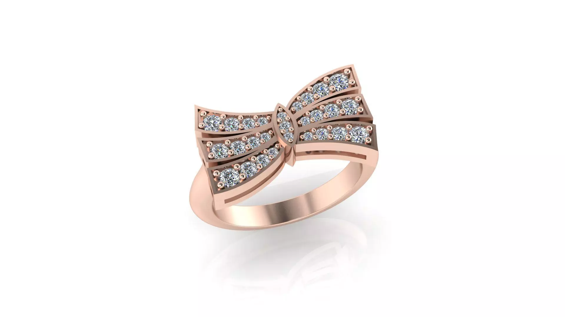 Bow tie jewelry ring 3D print model