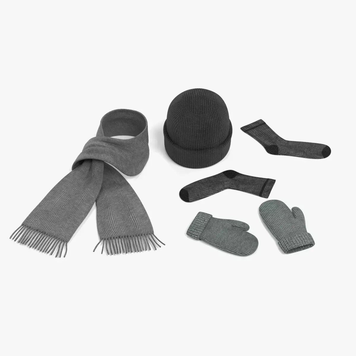 Winter Accessories - Knit Clothing Collection 3D model