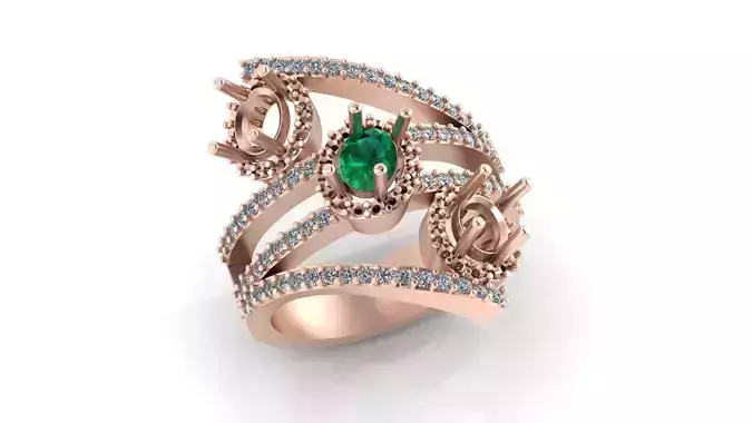 bypass emerald oval engagement high jewelry ring