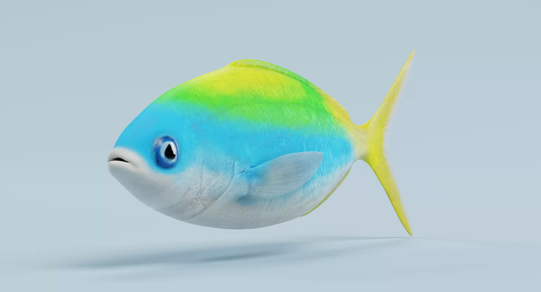 Tropical Fish - Yellowback Fusilier 3D model