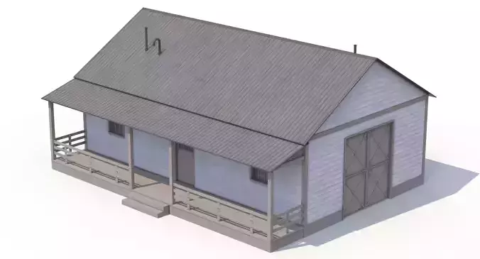 Farm House Low-poly 3D model 3