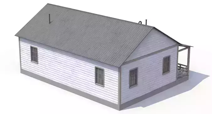 Farm House Low-poly 3D model 4