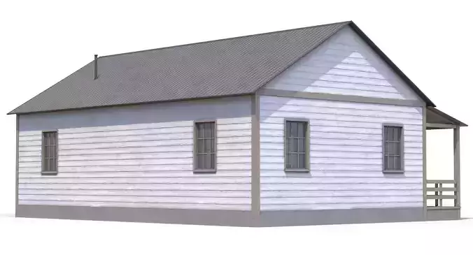 Farm House Low-poly 3D model 6