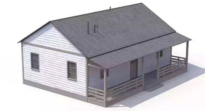 Farm House Low-poly 3D model 2