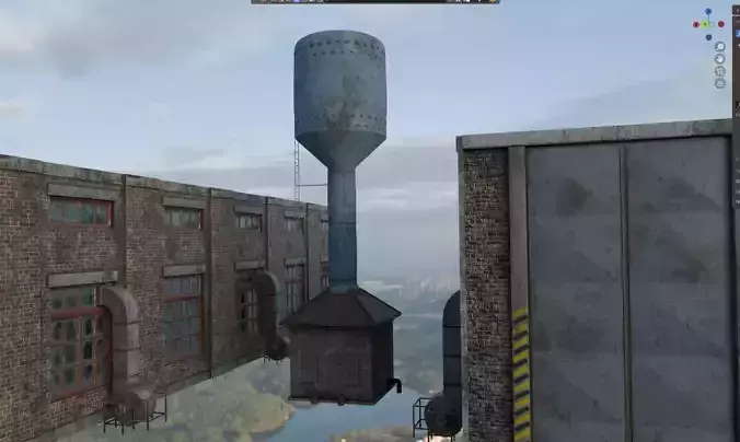 Warehouse with waterpumphouse  3D model 4