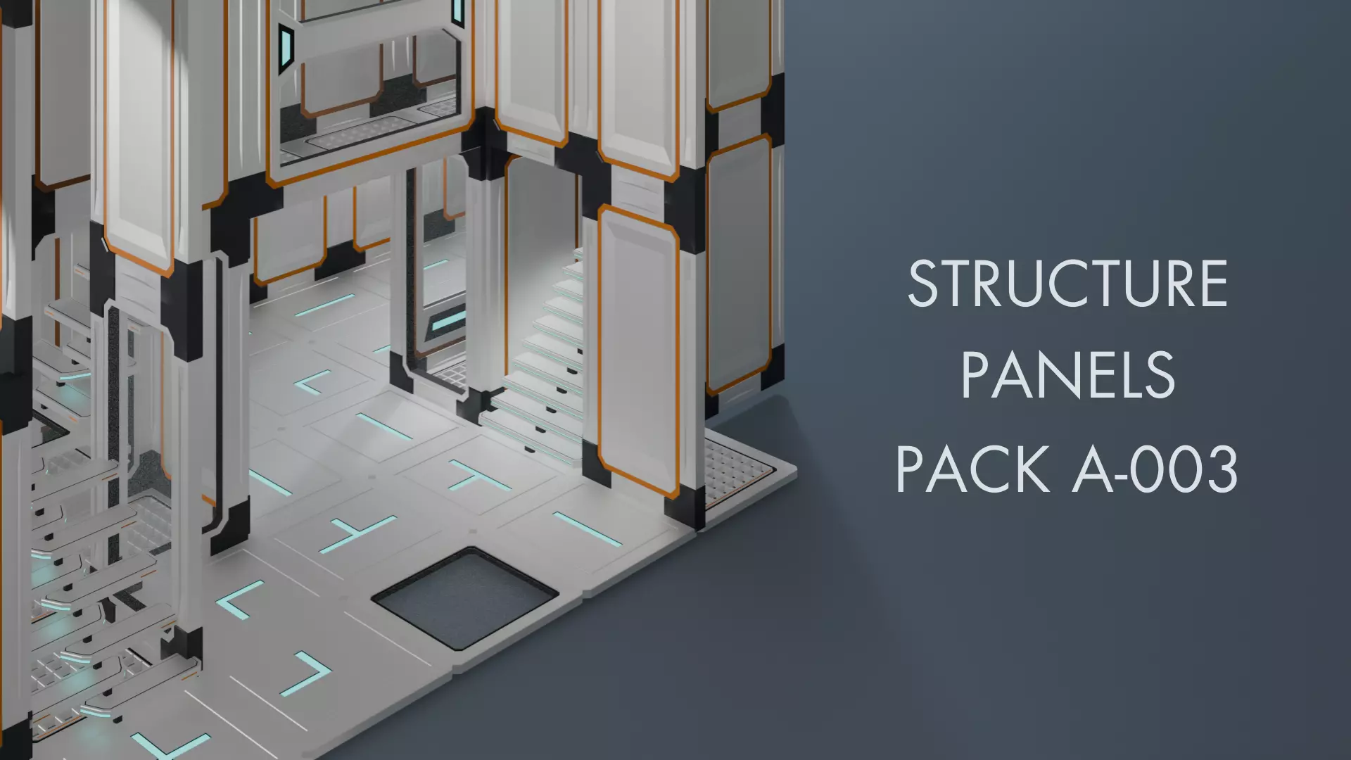 3D model Low Poly Sci-Fi Structure Panels Pack A-003 VR / AR / low-poly ...