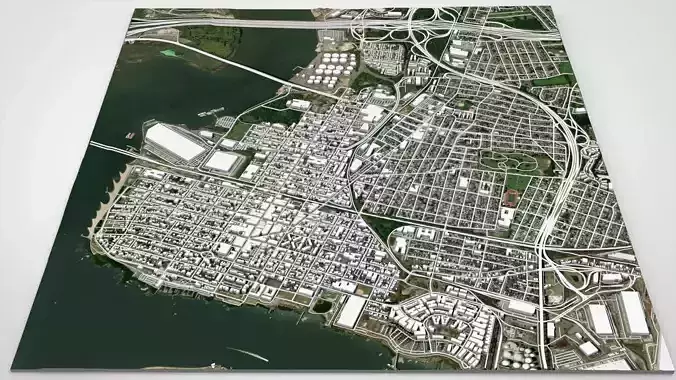 Cityscape Perth Amboy New Jersey United States 3D model 2