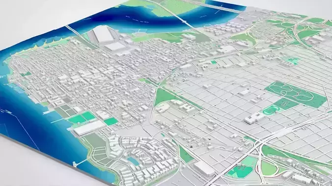 Cityscape Perth Amboy New Jersey United States 3D model 6