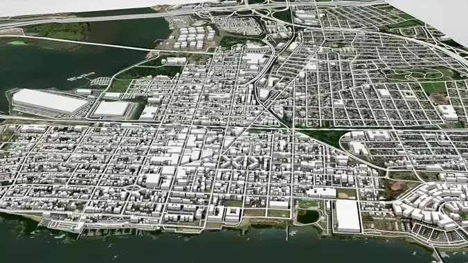 Cityscape Perth Amboy New Jersey United States 3D model 7