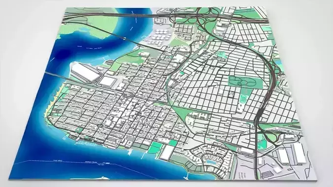 Cityscape Perth Amboy New Jersey United States 3D model 4