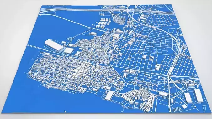 Cityscape Perth Amboy New Jersey United States 3D model 3