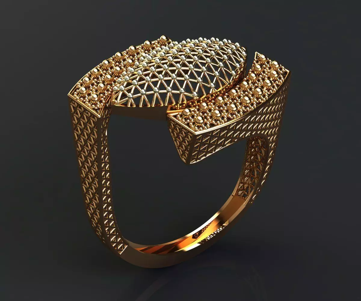 641 Sovereign Marquise Lattice Bypass Ring 4gm 3D print model