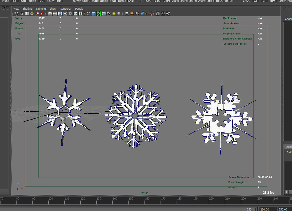 Xmas Snow Flakes Low-poly 3D model_10