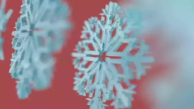 Xmas Snow Flakes Low-poly 3D model